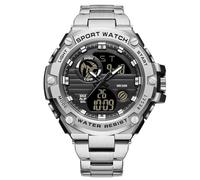 Montre Homme Militaire avec Bracelet Acier Inoxydable Outdoor Sport Etanche à 50 ATM Montre Tactique Commando Montre Millitaire Homme pour Sport Montre de Sport