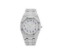Montre Homme MISSFOX - Calendrier - Etanche - Incrustation de Diamants Argenté