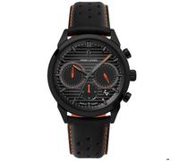 Montre Homme MONARCK Noir Cadran Gris Bracelet Cuir Noir 22 MM