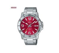 Montre homme MTP-VD01D-4BVUDF Argent Cadran rouge Etanche 50 m