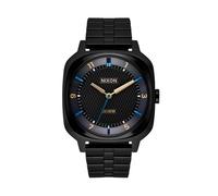 NIXON Fremont 40, Montre bracelet, cadran noir avec détails bleu et or, bracelet en acier noir