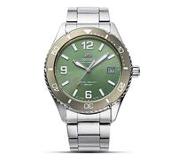 Montre Homme Orient Mako Solar Quartz Cadran Vert Bracelet Acier RA-WJ0001E10B