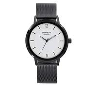 Montre Homme Orphelia Quartz- Affichage Analogique bracelet Acier Inoxydable Noir et Cadran Blanc OF764802