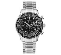 Montre homme ORPHELIA Quartz- Affichage Chronographe bracelet Acier Inoxydable Argent et Cadran Noir OR82703