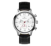 Montre Homme Orphelia Quartz- Affichage Chronographe bracelet Cuir Noir et Cadran Argenté OR81800