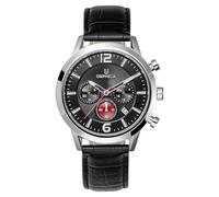 Montre Homme Orphelia Quartz- Affichage Chronographe bracelet Cuir Noir et Cadran Noir OR81802