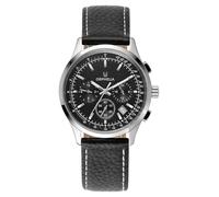 Montre homme ORPHELIA Quartz- Affichage Multi-cadrans bracelet Cuir Noir et Cadran Noir OR81701