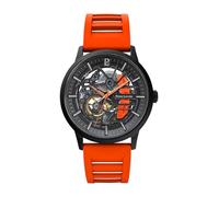 Montre Homme Paddock Noir Cadran Noir Bracelet Caoutchouc Orange 22 MM