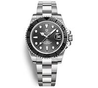 Montre Homme Pagani Design Montre Mécanique Automatique Mouvement Étanche 100M Verre Saphir Lunette Céramique Acier Inoxydable Montre de Plongée PD-1651 Yacht Master(Noir)