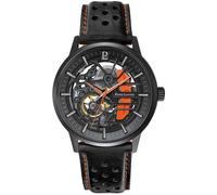 Montre Homme Paddock Noir Cadran Noir Bracelet Cuir Noir 22 Mm Noir