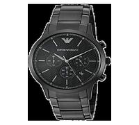 Emporio Armani Montre homme Renato AR2485 – Chrono quartz, boîtier inox noir 43mm, bracelet inox