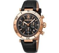 Roberto Cavalli Homme Analogique Quartz Montre avec Bracelet en Cuir RC5G128L0035