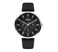 Montre Homme - s.Oliver - SO-4165-LM - Bracelet Cuir - Affichage Jour/Date/24h