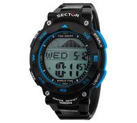 Montre Homme SECTOR EX-35 R3251534002 Silicone Noir Alarm Chrono Phases de Lune