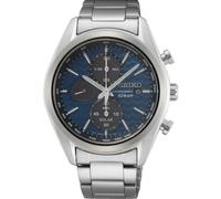 Montre Homme Seiko Essentials SSC801P1 Solaire Quartz Cadran Bleu Bracelet Ac...