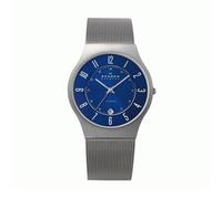 Skagen Montre pour homme Sundby Titanium, mouvement trois aiguilles date, boîtier 37mm Charcoal Titanium avec bracelet en maille d'acier inoxydable, 233XLTTN
