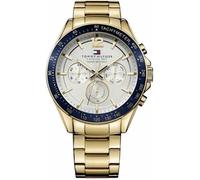 Tommy Hilfiger Montre multifonction homme 1791121 – 48 mm, acier doré, cadran argenté