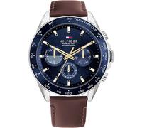 Montre Homme TOMMY HILFIGER OWEN 1791965 Multifonction Cuir Brun Bleu