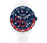 Montre Homme TOMMY HILFIGER T-REGATTA 1792231 Chrono Silicone Blanc Bleu