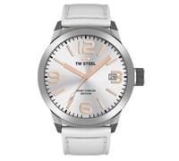 Montre Homme - TW Steel - TWMC44 - Argenté - Cuir Blanc - Quartz Analogique