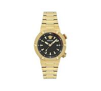 Versace VE8G00624 Greca Logo Diver 10 ATM noir or Montre en acier inoxydable pour homme NOUVEAU