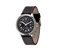 Montre Homme Zeno Watch Basel pour Analogiques Automatique avec Bracelet de Cuir 6302GMTa15 Noir G