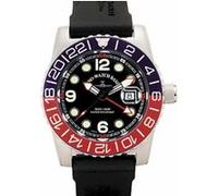Montre Homme ZenoWatch Airplane Diver Quartz GMT Points (Dual Time). black/blue/red 6349QGMTa147 Noir G