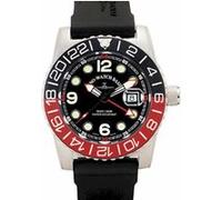 Montre Homme ZenoWatch Airplane Diver Quartz GMT Points (Dual Time). black/red 6349QGMTa17 Noir G