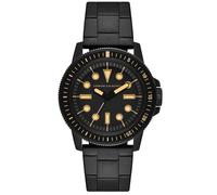 Montre Armani Exchange à trois aiguilles en acier inoxydable, noire, pour homme, AX1855