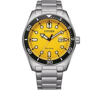 Citizen Montre analogique homme AW1760-81Z Solar EcoDrive argent-jaune