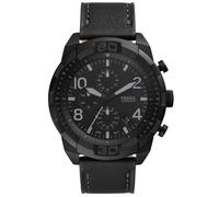 Montre Hommes Fossil Quartz Chronographe Bracelet Cuir Noir FS5874