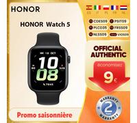 Montre Honor 5, analyse de la santé, suivi GPS précis, autonomie de 15 jours, écran AMOLED plus grand de 1,85 pouces, 60 Hz, 5 ATM, IP68, BT5.2 Black