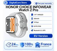 Montre HONOR CHOICE INFOWEAR Watch 2 Pro avec écran AMOLED de 1,97 pouces et cadre fin, prend en charge le baromètre et la boussole, positionnement GNSS autonome White