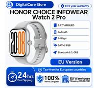 Montre HONOR CHOICE INFOWEAR Watch 2 Pro avec écran AMOLED de 1,97 pouces et cadre fin, prend en charge le baromètre et la boussole, positionnement GNSS autonome Black