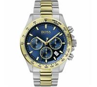 Montre Hugo Boss bracelet doré bleu pour homme sport Quartz Chronographe Acier inoxydable imperméable HB1513767