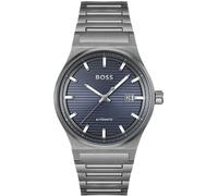 Montre Hugo Boss en acier inoxydable gris avec cadran bleu
