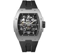 Ingersoll Montre automatique The Play I15301 – Boîtier 45mm, Cadran squelette noir, Bracelet PU noir