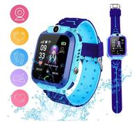 Montre intelligent GPS pour enfant, bleu imperméable, Enfant Montre Intelligente Tactile Caméra SOS Appel Anti-Perdu Tracker Poignet