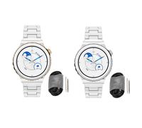Montre Intelligente 1,32 Pouces, Composants éLectroniques En Plastique, 256kb Rom, 192kb Ram, éCran Ips Avec Bracelet En CéRamique, Coque DoréE