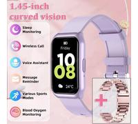 Montre Intelligente 1.45 Pouces Hd Amoled Écran Bluetooth Appel Smartwatch Fréquence Cardiaque Surveillance De La Santé Du Sommeil Montres De Sport Pour Hommes Femmes.Purple18Szstrap.