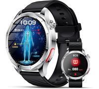 Montre intelligente 2025 pour homme et femme avec ECG/HRV/ TZTZ - BMI/acide urique - Montre de santé AMOLED de 1,43" avec 24 h - SpO2 - Apnée - Moniteur de sommeil - Appel d'urgence SOS - Montre de