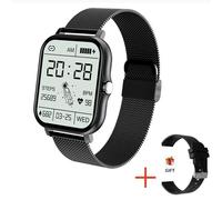 Montre Intelligente À Écran Tactile Complet Pour Hommes Et Femmes,Montres De Fitness De Sport,Appels Bluetooth,Montre-Bracelet Numérique,Ios,Android, - Type Black Mesh Belt