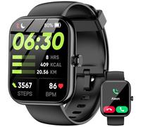 Montre intelligente, assistant vocal intégré Alexa, écran tactile HD de 4,6 cm (répondre/passer un appel), étanchéité IP68, plus de 120 modes de sport pour suivi de fitness, moniteur de fréquence