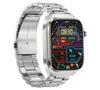Montre intelligente avec bracelet en métal ECG, fréquence cardiaque, sommeil Silver