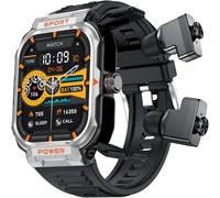 Montre Intelligente Avec Casque Bluetooth,Écran Carré De 2 Pouces,Tracker D'exercice Avec Fréquence Cardiaque Tension Artérielle Oxygène Dans Le Sang Suivi Du Sommeil Appel (Argent)