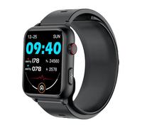 INF Montre intelligente avec grand écran, tension artérielle, fréquence cardiaque Le noir