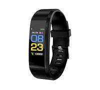 Montre intelligente, bracelet de fréquence cardiaque, pression artérielle, traqueur de fitness, bracelet connecté Bluetooth pour montre intelligente Fitbit (noir)