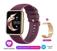Montre Intelligente De Sport À Écran Tactile Complet Pour Femme,Température Linge,Fitness,Appels Bluetooth,Montre Intelligente Numérique,Cadeau,2023 - Type Purple Gold Mesh
