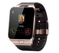 Montre intelligente DZ09 horloge intelligente soutien TF SIM caméra hommes femmes Sport Bluetooth mon -Gold