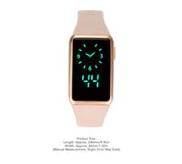 Montre Intelligente En Alliage De Verre De Silicone, 210mah, 30m, Led éTanche, Montre De Fitness Pour Les CollèGues De La Famille, Bracelet Rose, Coque DoréE